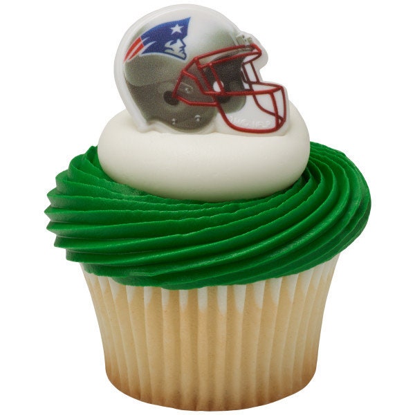 12 NEW ENGLAND PATRIOTS Cupcake Rings Nfl Cake Toppers for Birthday Party Decoration
