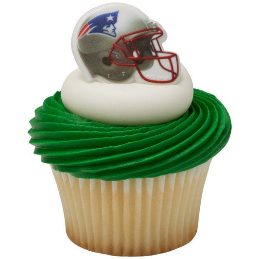 12 NEW ENGLAND PATRIOTS Cupcake Rings Nfl Cake Toppers for Birthday Party Decoration