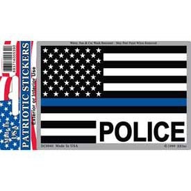 POLICE BLUE LINE American Flag Sticker Decal - Law Enforcement Sheriff Corrections Police Officer