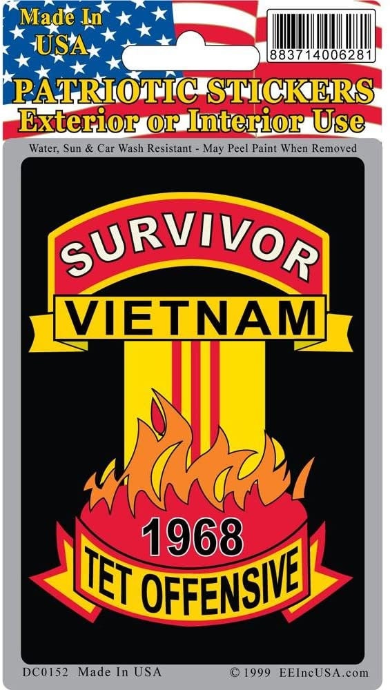 Survivor Vietnam 1968 Tet Offensive Bumper Sticker Decal - Vietnam Veteran Vets Military Navy Marines Army Craft Supply