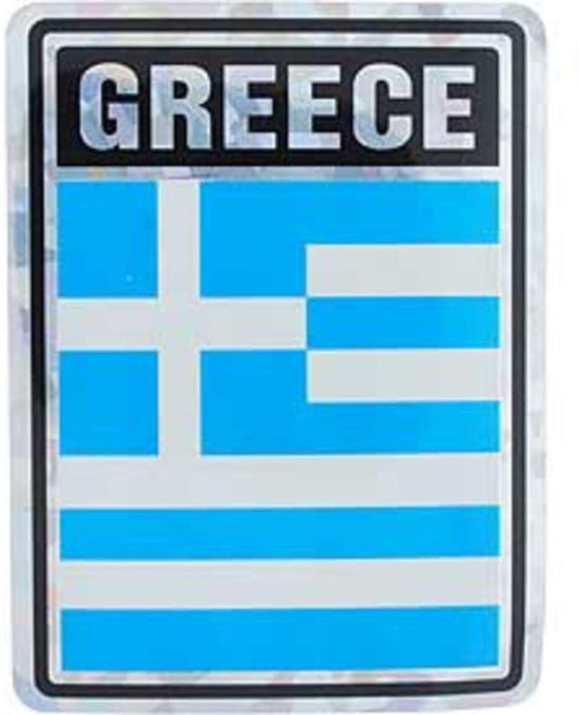 GREECE Flag Reflective Sticker Decal - Country Flag Holographic Glossy Craft Supply