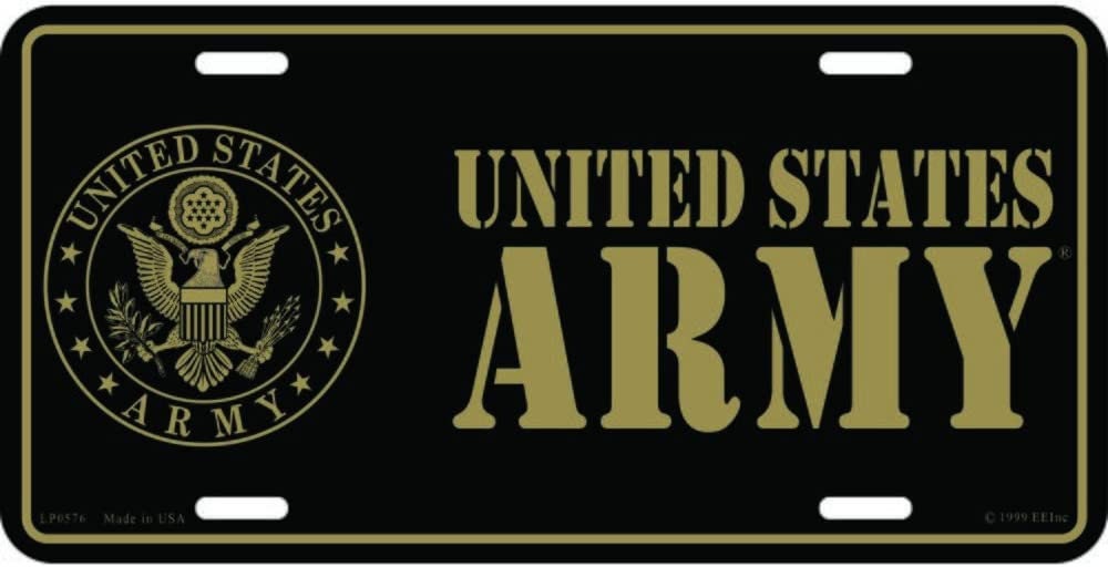 UNITED STATES ARMY Crest Logo Metal License Plate - Military Vet Veteran - United States