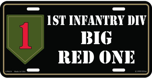 ARMY 1ST INFANTRY DIVISION Metal License Plate - Military Vet Veteran - United States Army Big Red One