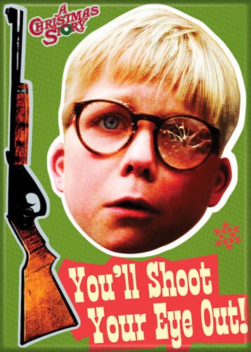 A CHRISTMAS STORY Magnet Ralphie Shoot Eye Out for Refrigerators and Lockers Classic Movie Craft Supply