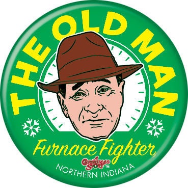 CHRISTMAS STORY Pinback Button Badge - The Old Man - Classic Movie! - Round 1.25" Button