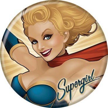 SUPERGIRL Pinback Button Badge - Bombshells Superman DC Comics - Round 1.25" Button