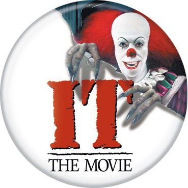 IT THE MOVIE Pinback Button Badge - Pennywise Large Logo - Classic Horror Movie! - Round 1.25" Button - Stephen King