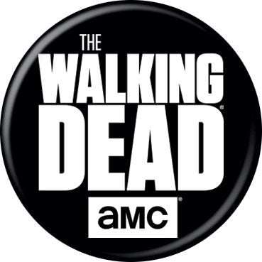 THE WALKING DEAD Pinback Button Badge - White Logo on Black - Tv Series - Round 1.25" Button Craft Supply