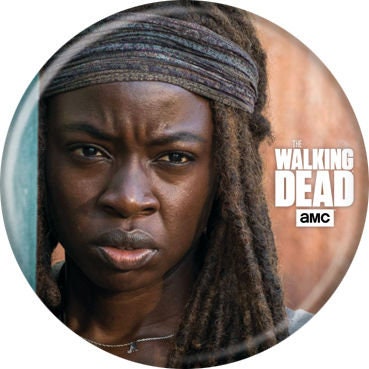 THE WALKING DEAD Pinback Button Badge - Michonne Next to Wall - Tv Series - Round 1.25" Button - Danai Gurira Craft Supply