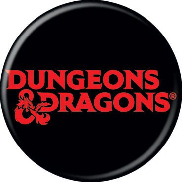 DUNGEONS & DRAGONS Pinback Button Badge - DND Logo - Round 1.25" Button -  Role Playing Card Game Trading Craft Supply