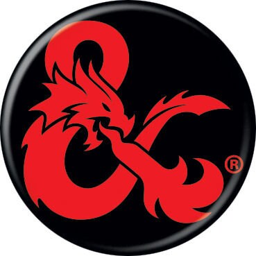 DUNGEONS & DRAGONS Pinback Button Badge - DND Dragon Ampersand - Round 1.25" Button -  Role Playing Card Game Trading Craft Supply