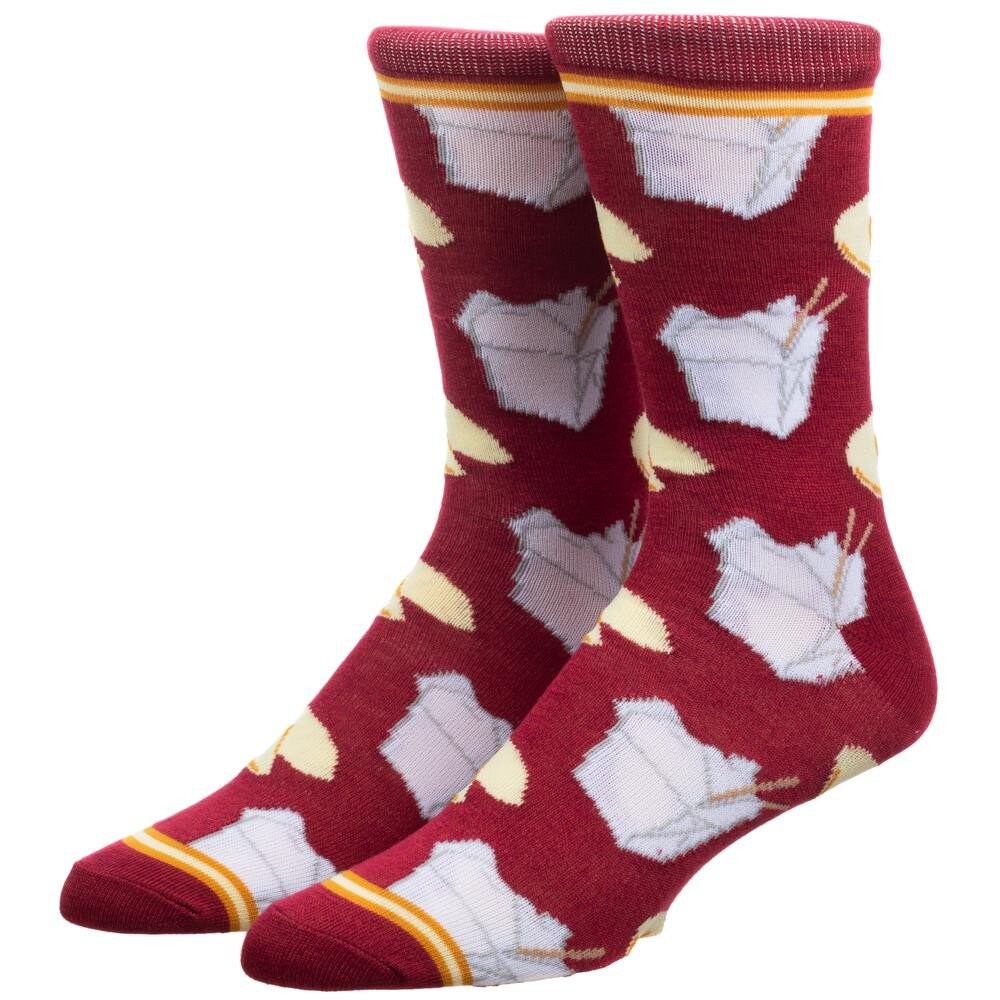 TAKEOUT & FORTUNE COOKIE Athletic Crew Socks - All Over Print - Fits Mens Shoe Size 8-12 - Hard To Find! - Excellent Quality! Costume Supply