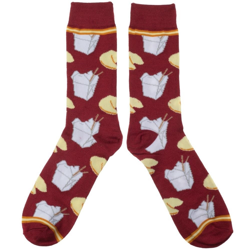TAKEOUT & FORTUNE COOKIE Athletic Crew Socks - All Over Print - Fits Mens Shoe Size 8-12 - Hard To Find! - Excellent Quality! Craft Supply