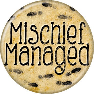 HARRY POTTER Pinback Button Badge - Mischief Managed - Classic Movie! - Round 1.25" Button