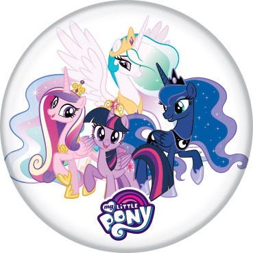 MY LITTLE PONY Pinback Button Badge - Pony Princesses - Animated Tv Series Classic - Round 1.25" Button Craft Supply