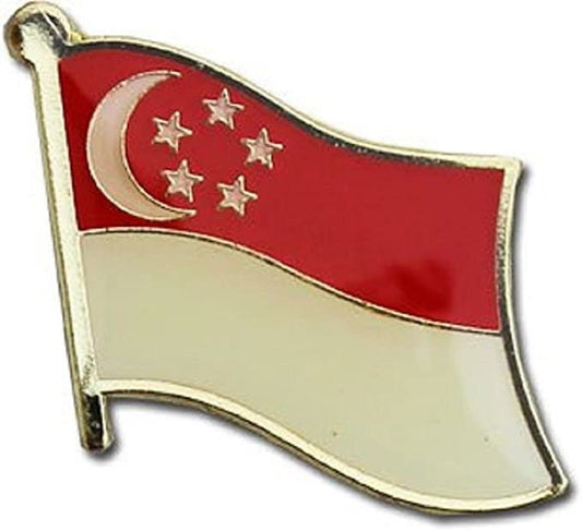 SINGAPORE World National Flag Lapel Pin - Enamel Pin for Backpack Tie Shirt Trading Button Pinback Craft Supply