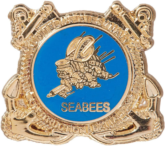 US NAVY Seabees Construction Military Lapel Pin - Enamel Pin for Backpack Tie Shirt Trading Button Pinback Craft Supply