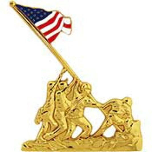 USMC MARINES Iwo Jima Emblem Military Lapel Pin - Enamel Pin for Backpack Tie Shirt Trading Button Pinback