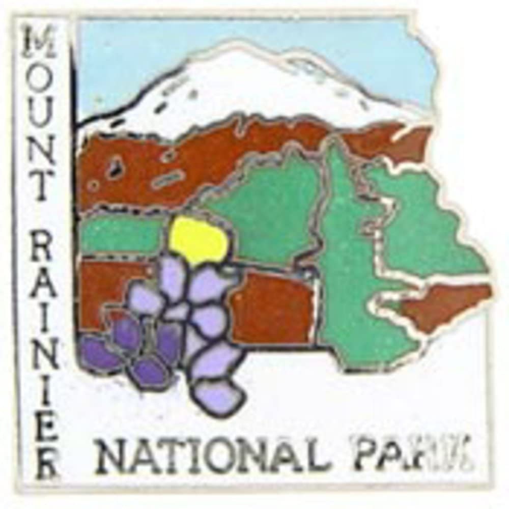 MOUNT RAINER National Park Lapel Pin - Enamel Pin for Backpack Tie Shirt Trading Button Pinback Craft Supply