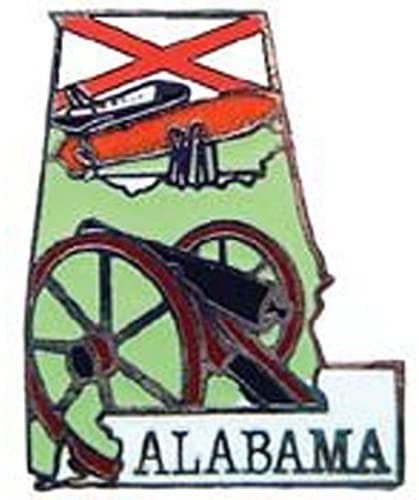 ALABAMA STATE Map Lapel Pin - Enamel Pin for Backpack Tie Shirt Trading Button Pinback Craft Supply