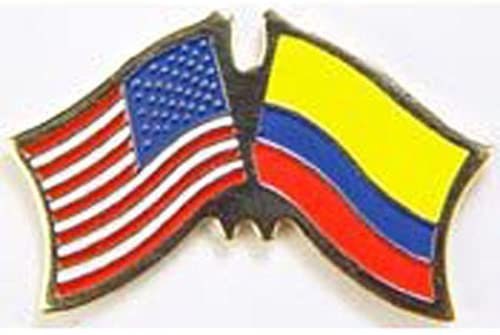 USA COLOMBIA National Flags Crossed Lapel Pin - Enamel Pin for Backpack Tie Shirt Trading Button Pinback Craft Supply