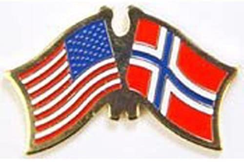 USA NORWAY National Flags Crossed Lapel Pin - Enamel Pin for Backpack Tie Shirt Trading Button Pinback