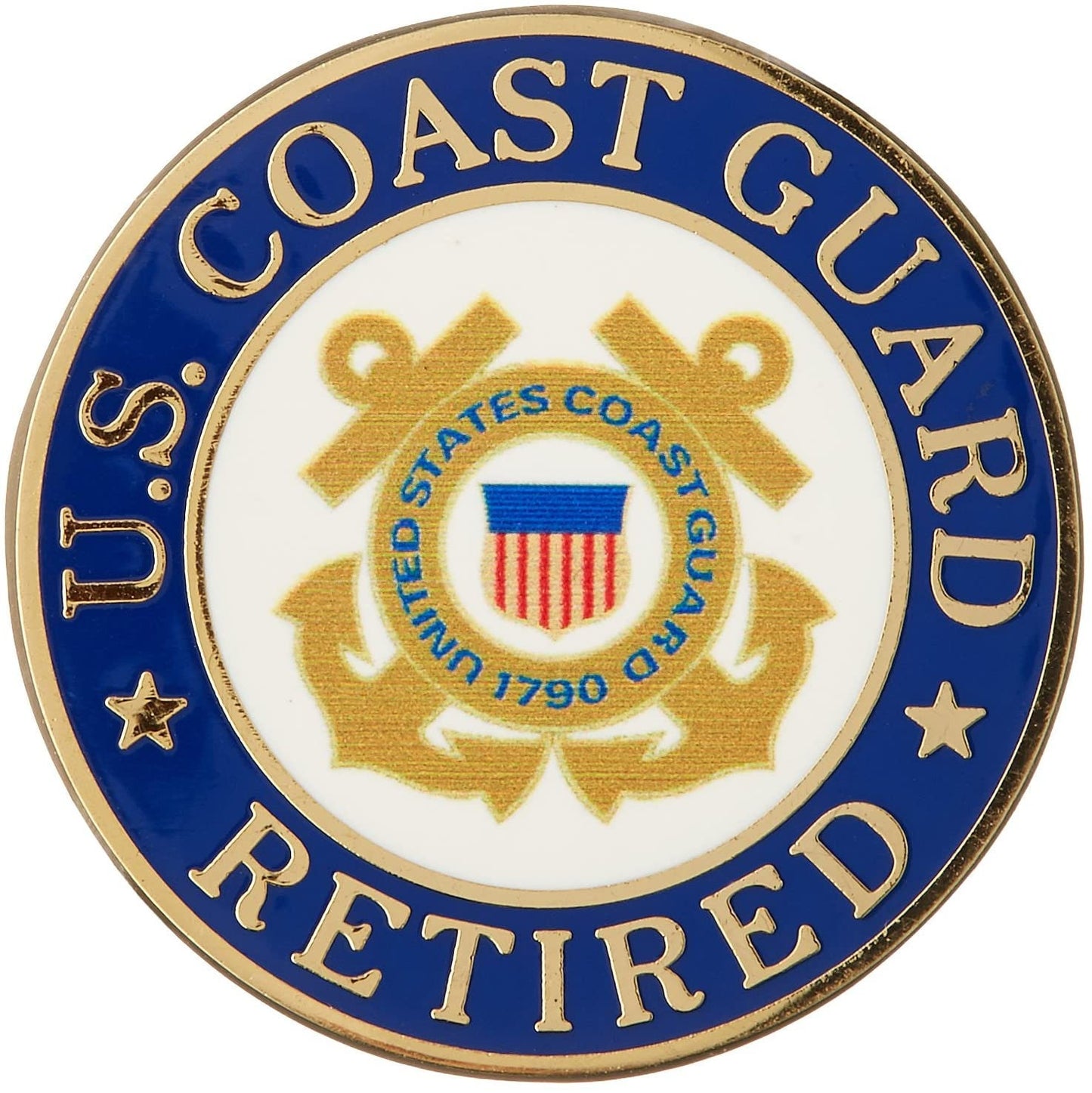 US COAST GUARD Retired Military Lapel Pin - Enamel Pin for Backpack Tie Shirt Trading Button Pinback