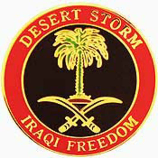 DESERT STORM Iraqi Freedom Military Lapel Pin - Enamel Pin for Backpack Tie Shirt Trading Button Pinback