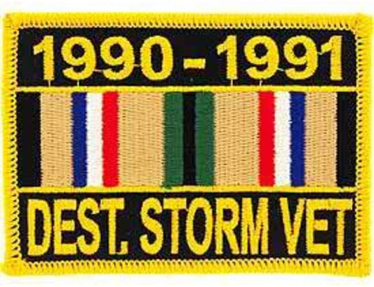 DESERT STORM Veteran War Ribbon Military Embroidered Patch Applique