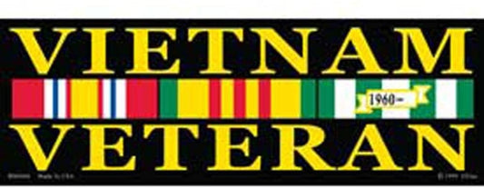 VIETNAM VETERAN Ribbon Bumper Sticker Decal - Vietnam Veteran Vets Military Navy Marines Army Craft Supply