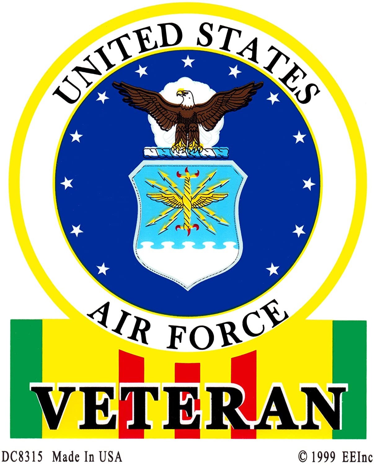 United States Air Force Vietnam Veteran Sticker Decal - Veteran Vets Military Navy Marines Army Air Force Craft Supply