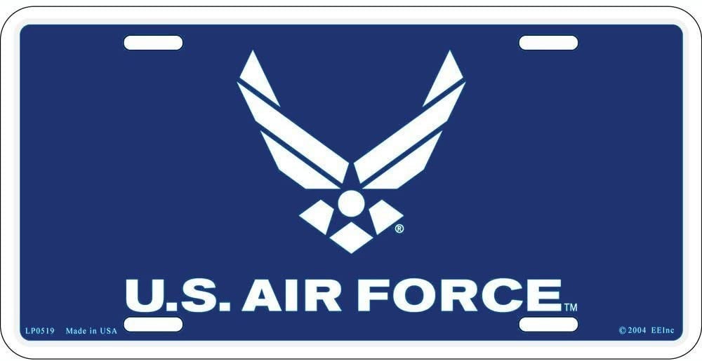 U.S. AIR FORCE LOGO Logo Metal License Plate - Military Vet Veteran - United States usaf Craft Supply