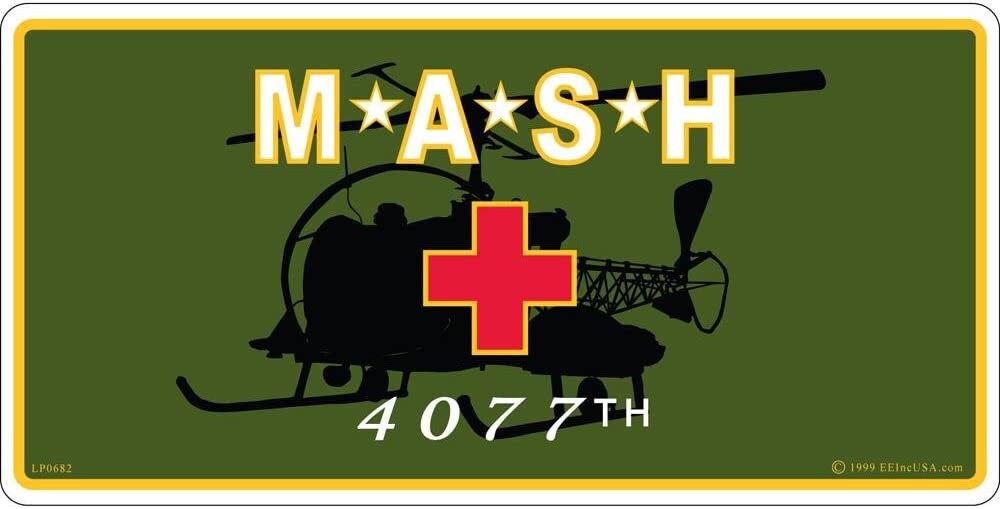 MASH 4077th Helicopter Metal License Plate - Military Vet Veteran - United States Army Craft Supply