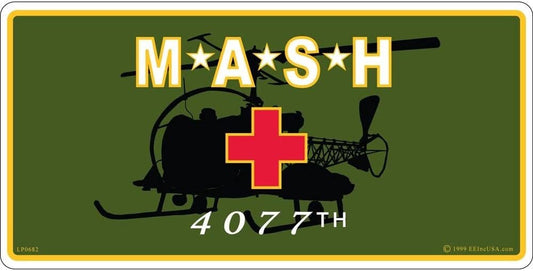 MASH 4077th Helicopter Metal License Plate - Military Vet Veteran - United States Army Craft Supply