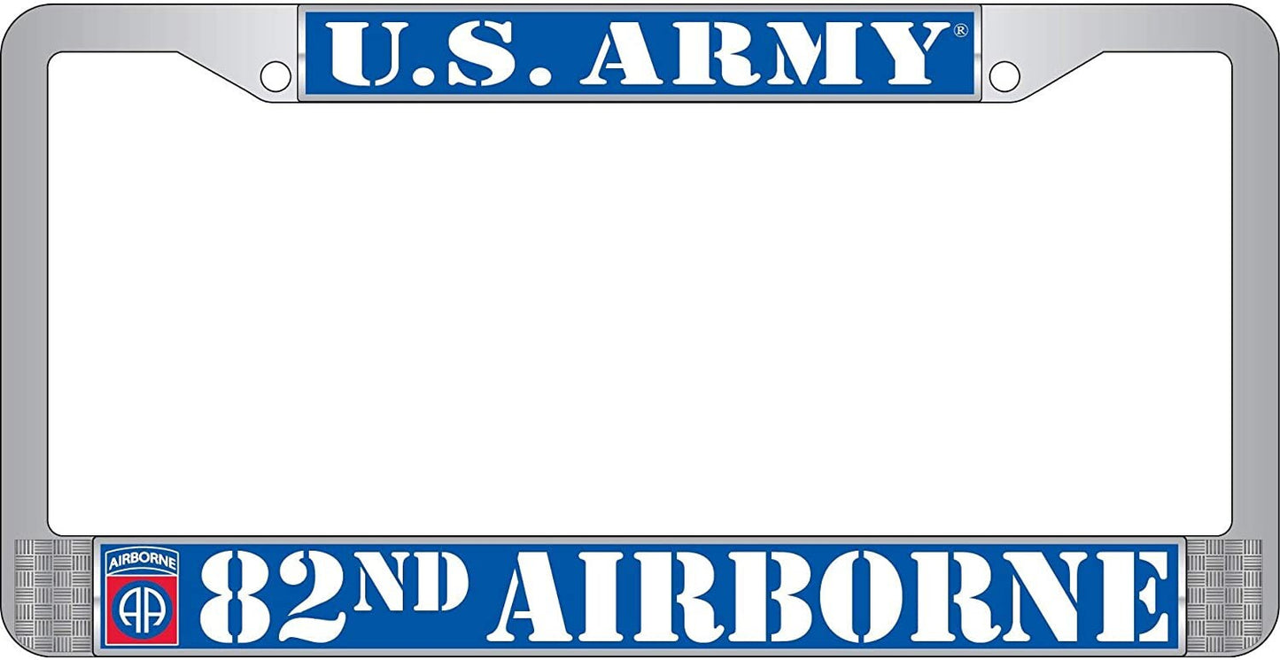 U.S. ARMY 82nd Airborne Metal License Plate Frame - United States ARMY Combat Infantry Craft Supply