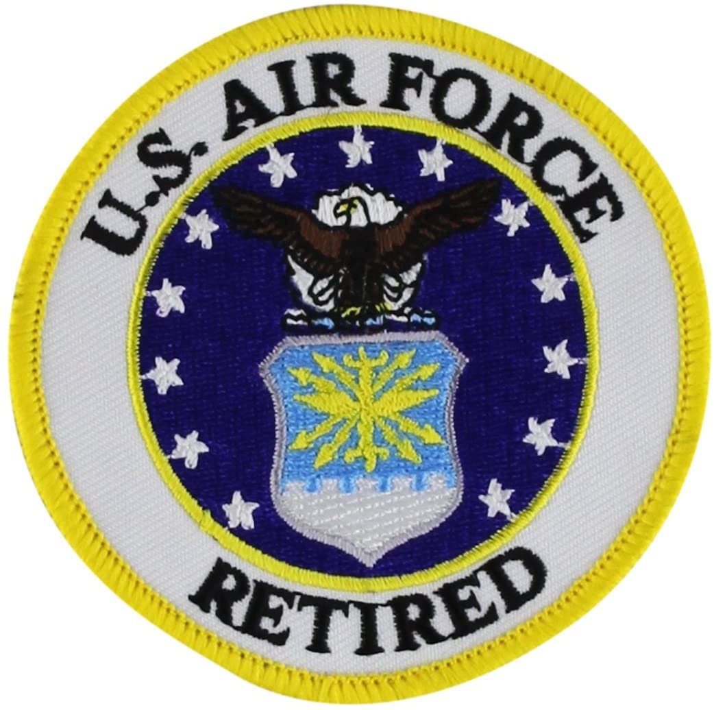 U.S. AIR FORCE Retired Military Embroidered Patch Applique - Usaf United States Air Force Veteran Craft Supply