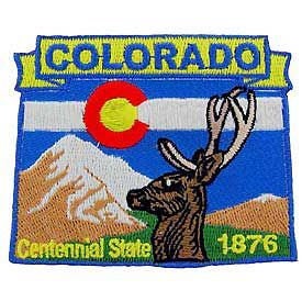 COLORADO State Map Embroidered Patch Applique - USA United States of America Patch Craft Supply