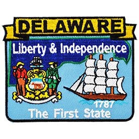 DELAWARE State Map Embroidered Patch Applique - USA United States of America Patch