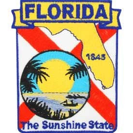 FLORIDA State Map Embroidered Patch Applique - USA United States of America Patch