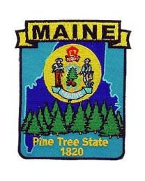 MAINE State Map Embroidered Patch Applique - USA United States of America Patch Craft Supply