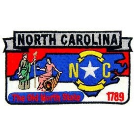 NORTH CAROLINA State Map Embroidered Patch Applique - USA United States of America Patch Craft Supply