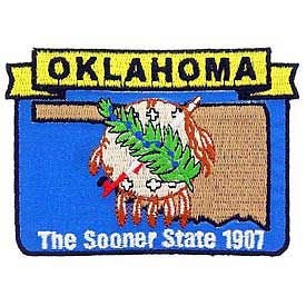 OKLAHOMA State Map Embroidered Patch Applique - USA United States of America Patch Craft Supply