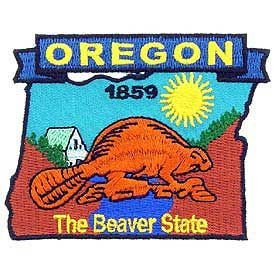 OREGON State Map Embroidered Patch Applique - USA United States of America Patch