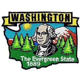 WASHINGTON State Map Embroidered Patch Applique - USA United States of America Patch Craft Supply