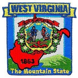 WEST VIRGINIA State Map Embroidered Patch Applique - USA United States of America Patch