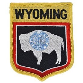 WYOMING State Shield Embroidered Patch Applique - USA United States of America Patch Craft Supply