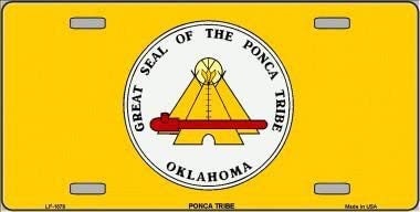 PONCA FLAG Tribe Metal License Plate - Tribal Indian Reservation Oklahoma Craft Supply