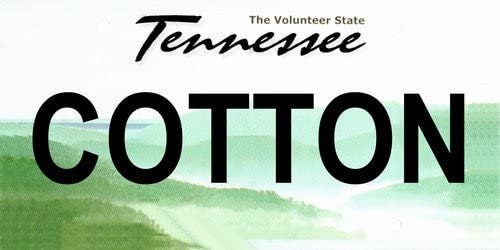COTTON Tennessee State Background Metal License Plate Sign Novelty Vanity Craft Supply