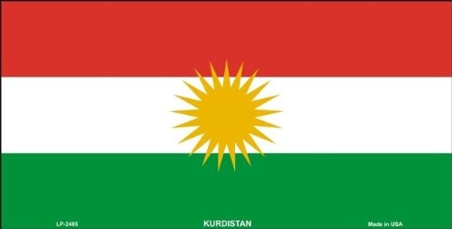 KURDISTAN FLAG Metal License Plate Sign Novelty Vanity Kurd
