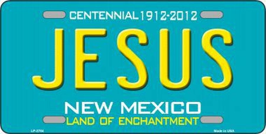 JESUS New Mexico State Background Metal License Plate Sign Novelty Vanity